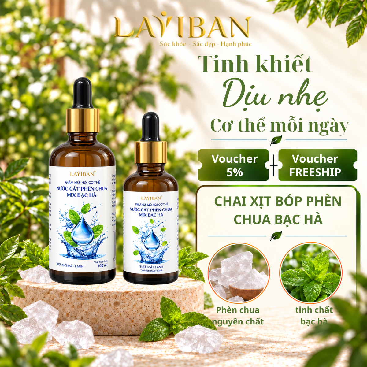 Chai Xịt Nước Cất Phèn Chua
